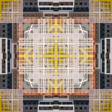 Abstract pattern, multi-colored kaleidoscope from photos. Stock Photos