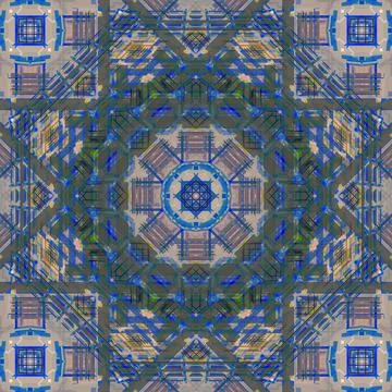 Abstract pattern, multi-colored kaleidoscope from photos modern buildings Foto stock
