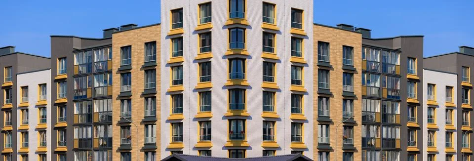 Abstract pattern, multi-colored kaleidoscope from photos modern buildings Stock Photos