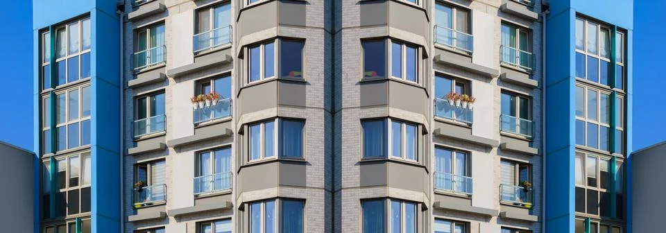 Abstract pattern, multi-colored kaleidoscope from photos modern buildings Stock Photos