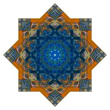 Abstract pattern, multi-colored kaleidoscope from photos modern buildings Stock Photos