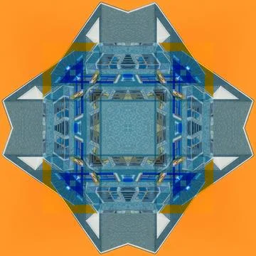 Abstract pattern, multi-colored kaleidoscope from photos modern buildings Stock Photos