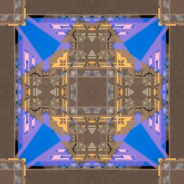 Abstract pattern, multi-colored kaleidoscope from photos modern buildings Foto stock