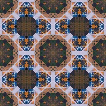 Abstract pattern, multi-colored kaleidoscope from photos modern buildings Foto stock