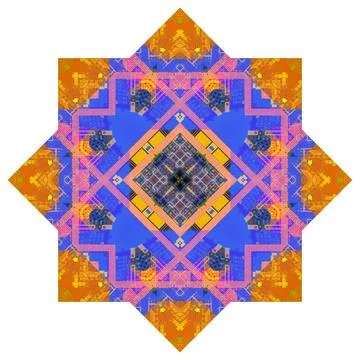 Abstract pattern, multi-colored kaleidoscope from photos modern buildings Foto stock