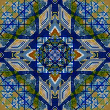 Abstract pattern, multi-colored kaleidoscope from photos modern buildings Stock Photos