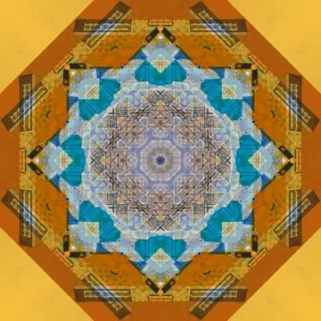 Abstract pattern, multi-colored kaleidoscope from photos modern buildings Stock Photos