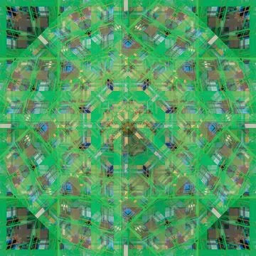 Abstract pattern, multi-colored kaleidoscope from photos modern buildings Foto stock