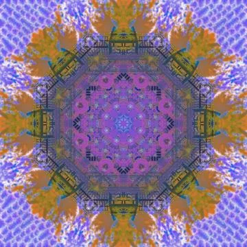 Abstract pattern, multi-colored kaleidoscope from photos modern buildings Stock Photos