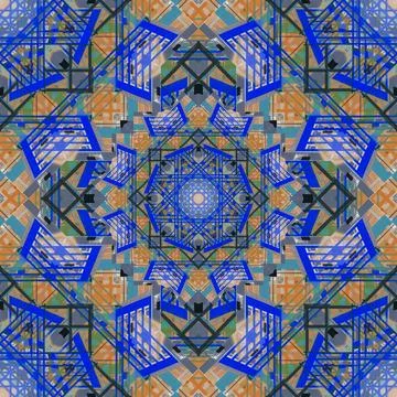 Abstract pattern, multi-colored kaleidoscope from photos modern buildings Foto stock