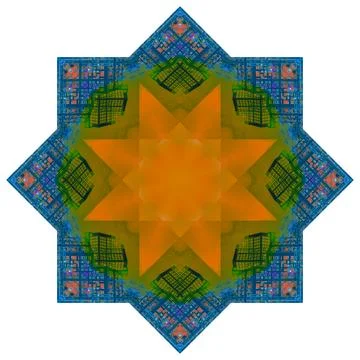 Abstract pattern, multi-colored kaleidoscope from photos modern buildings Stock-Fotos