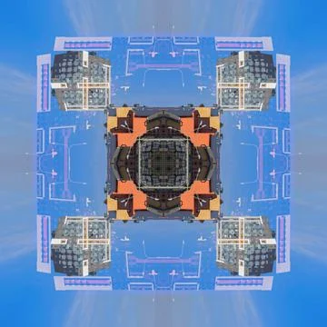 Abstract pattern, multi-colored kaleidoscope from photos modern buildings Stock Photos