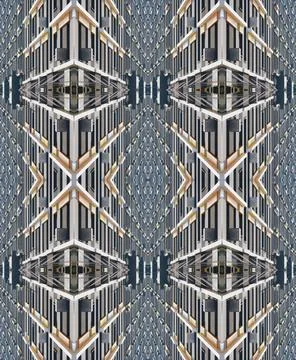 Abstract pattern, multi-colored kaleidoscope from photos modern buildings Stock Photos