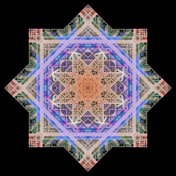 Abstract pattern, multi-colored kaleidoscope from photos modern buildings Stock Photos