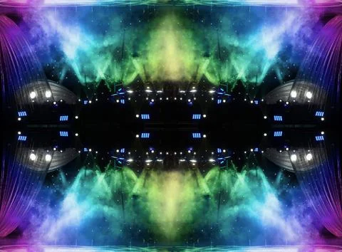 Abstract pattern, multi-colored kaleidoscope from photos stage light Stock Photos