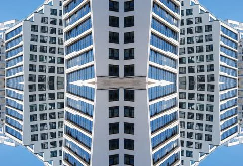 Abstract pattern, multi-colored kaleidoscope from photos modern buildings Photos