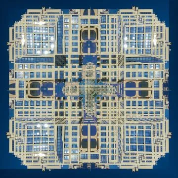 Abstract pattern, multi-colored kaleidoscope from photos modern buildings Foto stock
