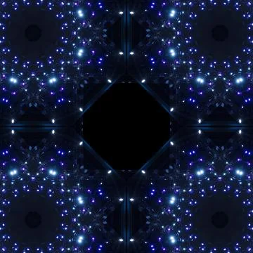 Abstract pattern, multi-colored kaleidoscope, lighting and spotlights Stock Photos