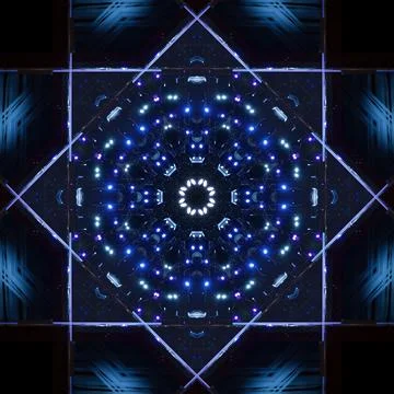 Abstract pattern, multi-colored kaleidoscope, lighting and spotlights Stock Photos