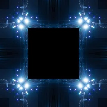 Abstract pattern, multi-colored kaleidoscope, lighting and spotlights Stock Photos