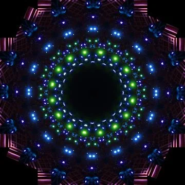 Abstract pattern, multi-colored kaleidoscope from photos lighting and spotlights Stock Photos