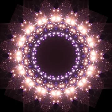 Abstract pattern, multi-colored kaleidoscope, lighting and spotlights Stock Photos