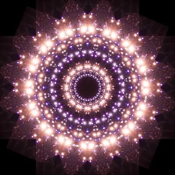 Abstract pattern, multi-colored kaleidoscope, lighting and spotlights Foto stock