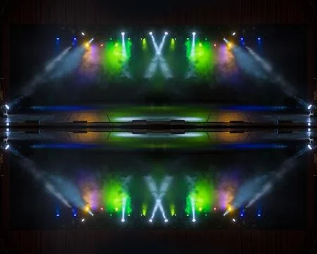 Abstract pattern, multi-colored kaleidoscope from photos light and smoke Stock Photos