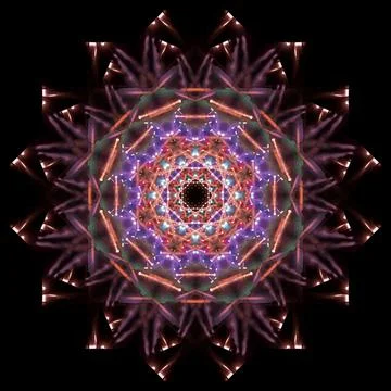 Abstract pattern, multi-colored kaleidoscope, lighting and spotlights Stock Photos