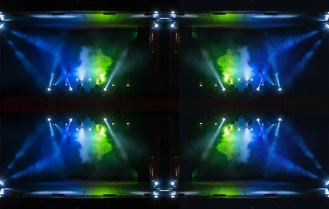 Abstract pattern, multi-colored kaleidoscope from photos lighting and spotlights Stock Photos