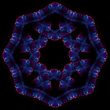 Abstract pattern, multi-colored kaleidoscope, lighting and spotlights Stock Photos