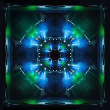 Abstract pattern, multi-colored kaleidoscope from photos light and smoke Stock Photos