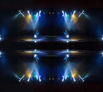 Abstract pattern, multi-colored kaleidoscope from photos lighting and spotlights Stock Photos