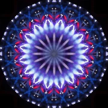 Abstract pattern, multi-colored kaleidoscope from photos lighting and spotlights Stock Photos