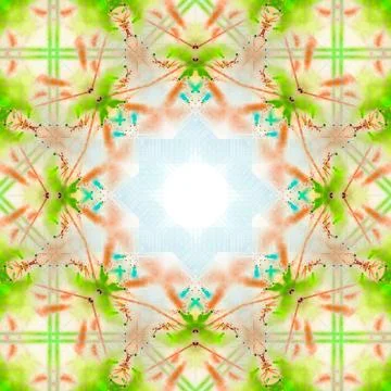 Abstract pattern, multi-colored kaleidoscope, lighting and spotlights Stock Photos