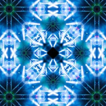 Abstract pattern, multi-colored kaleidoscope from photos lighting and spotlights Stock Photos