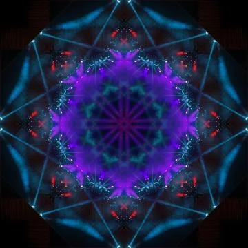 Abstract pattern, multi-colored kaleidoscope, lighting and spotlights Stock Photos