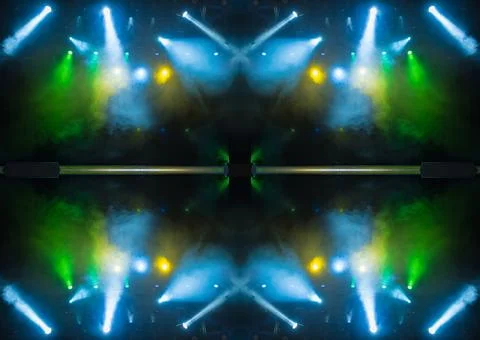 Abstract pattern, multi-colored kaleidoscope from photos light and smoke Foto stock