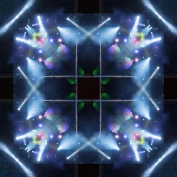 Abstract pattern, multi-colored kaleidoscope from photos light and smoke Stock Photos