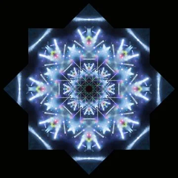 Abstract pattern, multi-colored kaleidoscope, lighting and spotlights Foto stock