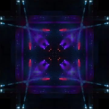 Abstract pattern, multi-colored kaleidoscope, lighting and spotlights Stock Photos