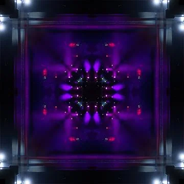 Abstract pattern, multi-colored kaleidoscope from photos light and smoke Stock Photos