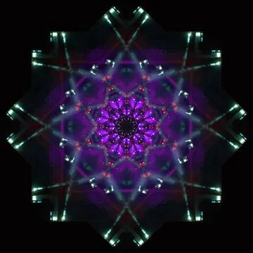 Abstract pattern, multi-colored kaleidoscope, lighting and spotlights Stock-Fotos