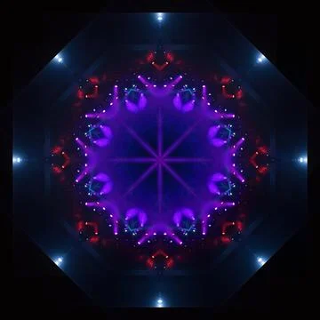 Abstract pattern, multi-colored kaleidoscope from photos light and smoke Foto stock
