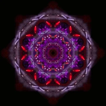 Abstract pattern, multi-colored kaleidoscope, lighting and spotlights Stock Photos
