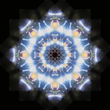Abstract pattern, multi-colored kaleidoscope from photos lighting and spotlights Stock Photos