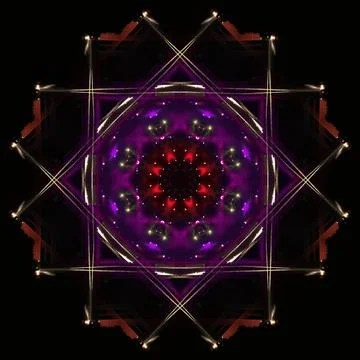 Abstract pattern, multi-colored kaleidoscope, lighting and spotlights Stock Photos