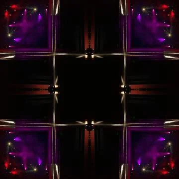Abstract pattern, multi-colored kaleidoscope from photos lighting and spotlights Stock Photos