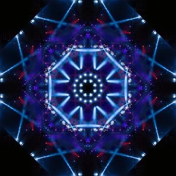 Abstract pattern, multi-colored kaleidoscope, lighting and spotlights Foto stock