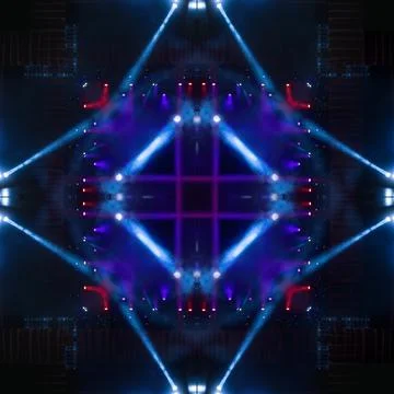 Abstract pattern, multi-colored kaleidoscope, lighting and spotlights Foto stock